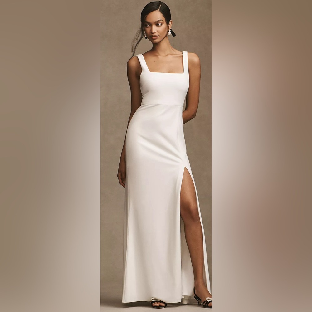 BHLDN Blake Square-Neck Stretch Crepe Gown Size Small